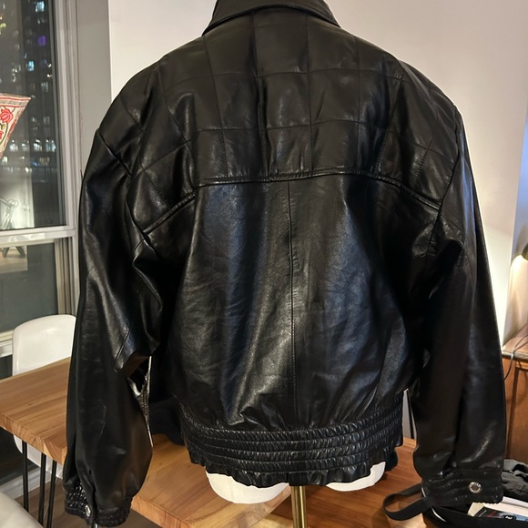 Sandro Smooth Black Leather Biker Jacket - Picture 9 of 9